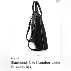 Bugatti Black Leather Backpack